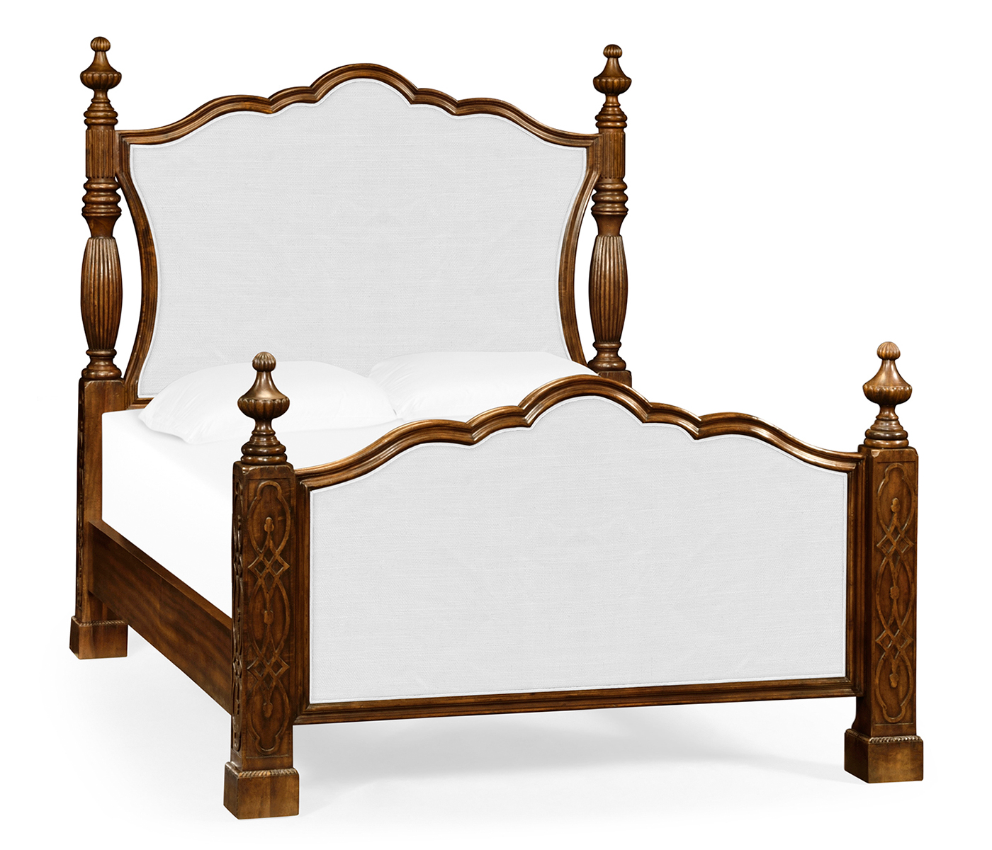Four Poster Mahogany UK Queen Bed