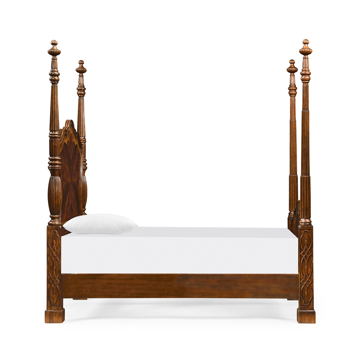 Four Poster Mahogany UK Queen Bed