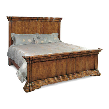 Serpentine Walnut Cali King Bed