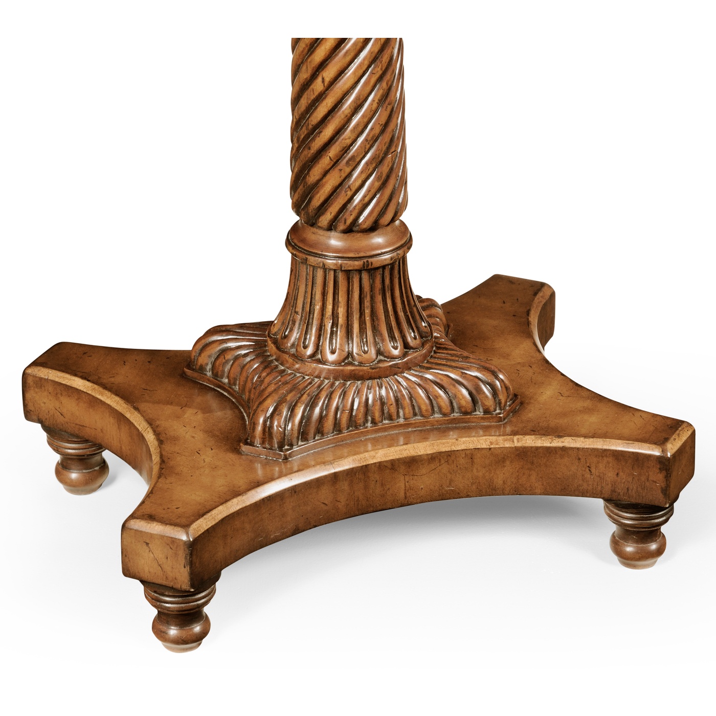 Walnut & satinwood oval lamp table