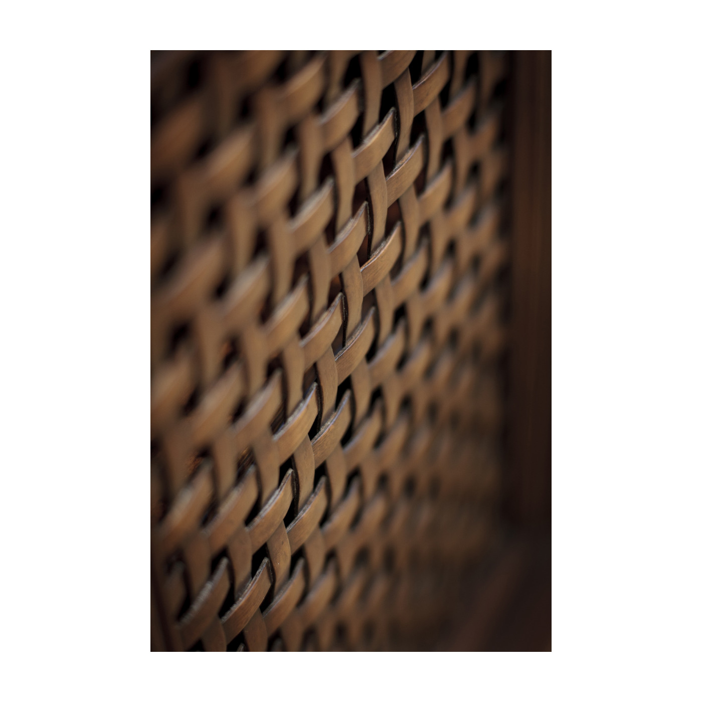 Latticework Walnut Side Cabinet