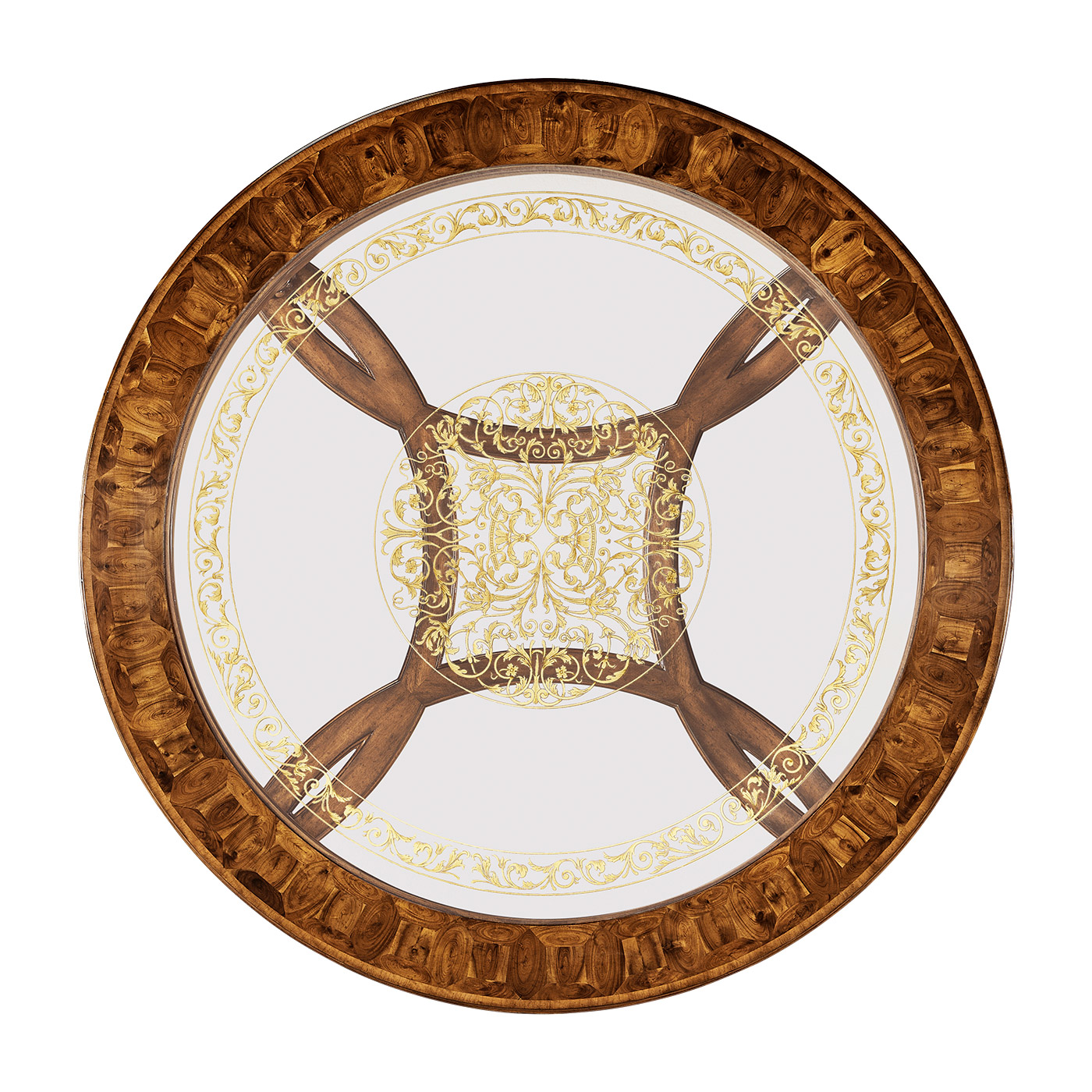 Circular Oyster & Églomisé Coffee Table