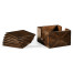 Square Dark Walnut Open Drinks Coasters Box