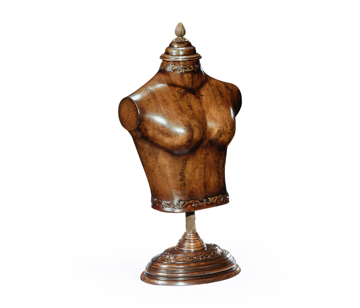 Small Female Wooden Mannequin & Torso on Stand