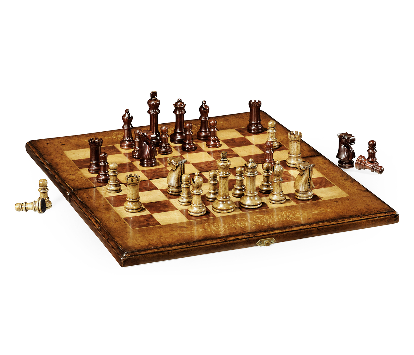 Folding Burl Walnut Games Board