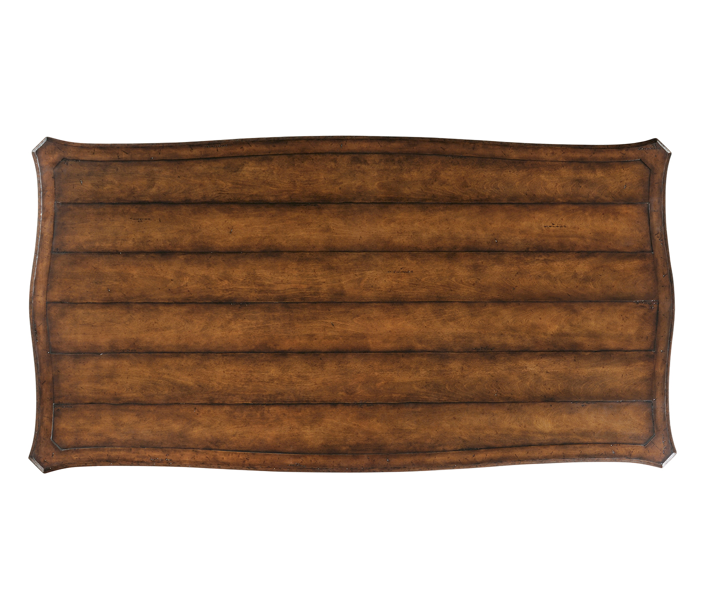 White rub-through dining table