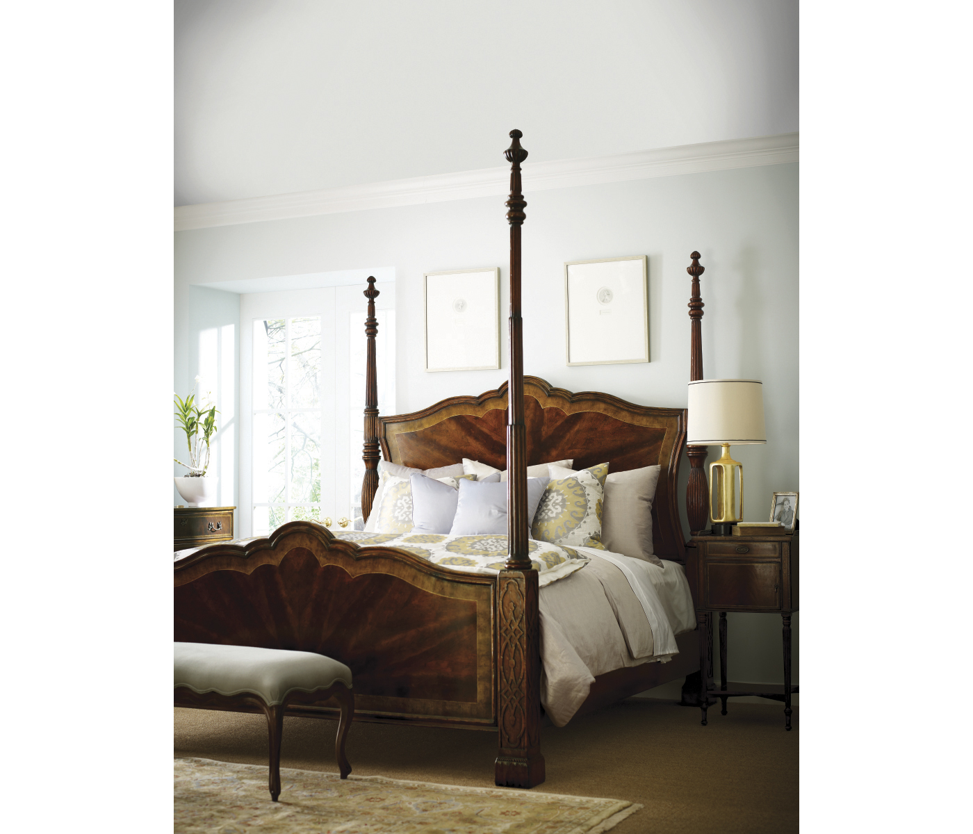 French Provincial Long Bench
