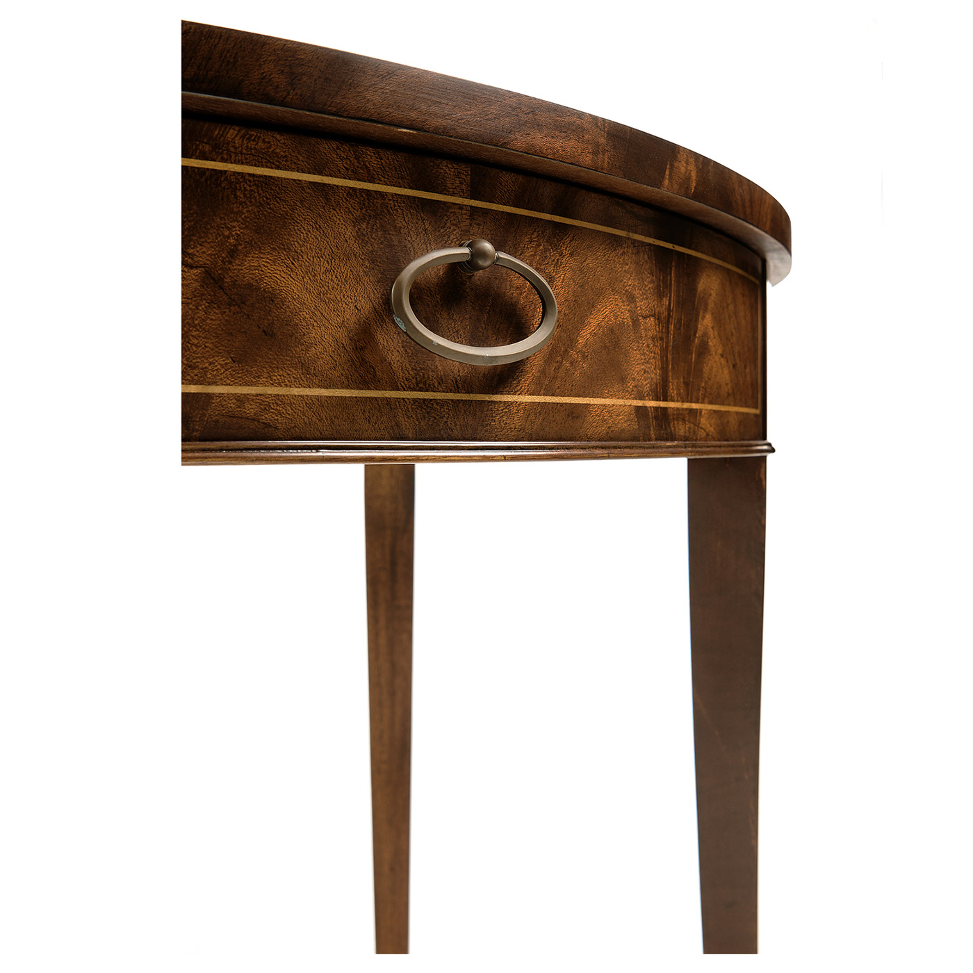 Oval mahogany lamp table