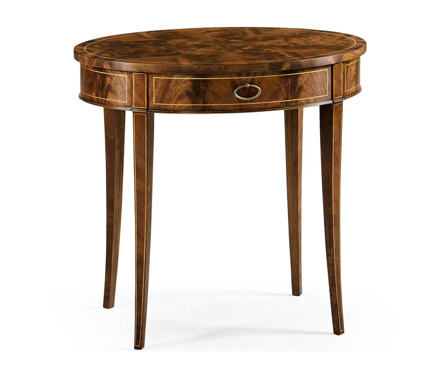 Oval mahogany lamp table