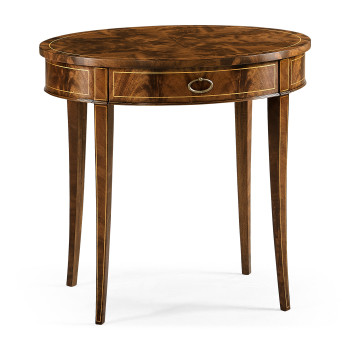 Oval mahogany lamp table