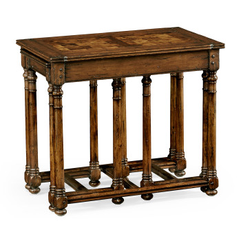 Walnut Oyster Parquet Nest of Tables