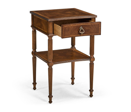 Regency Walnut Bedside Table