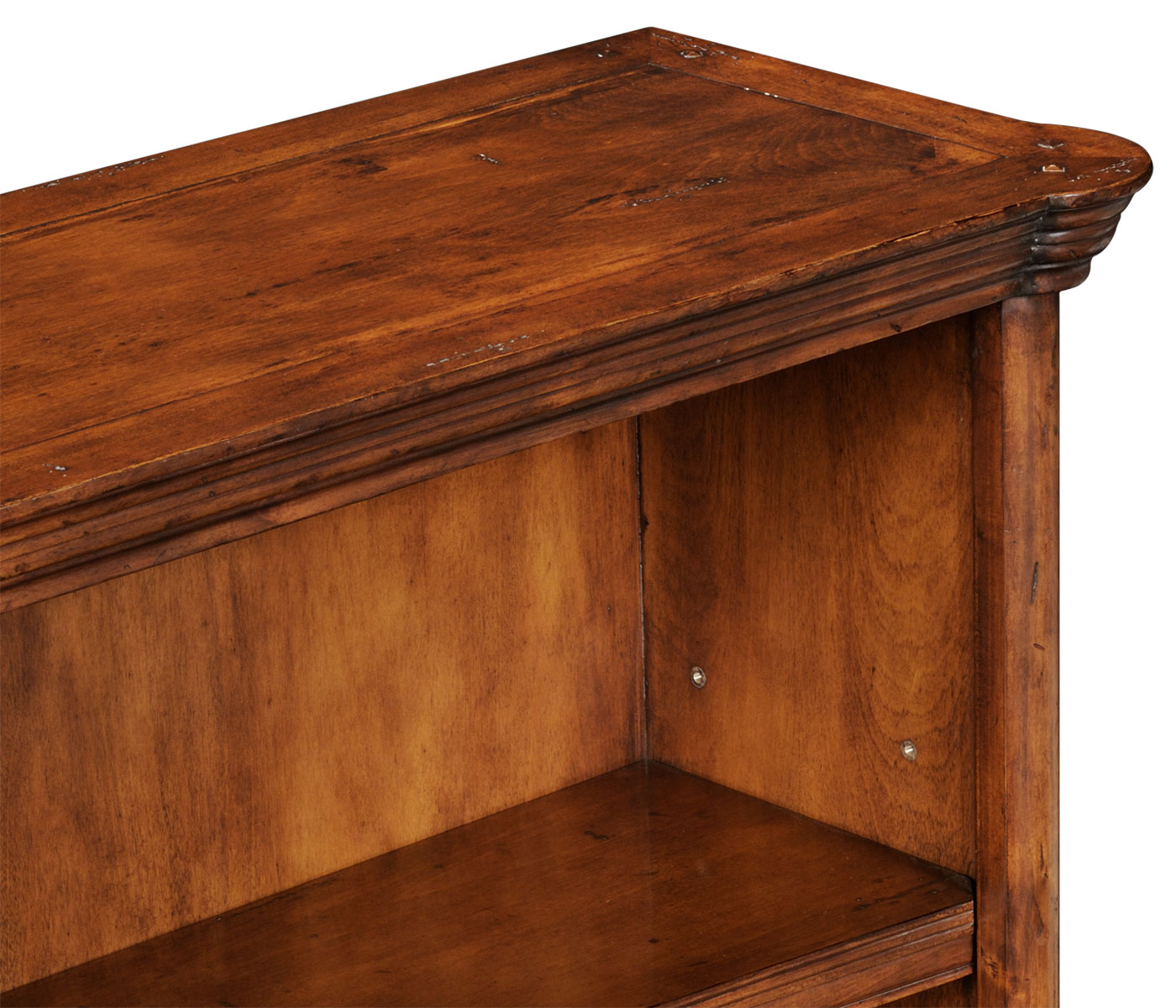Walnut tall open adjustable bookcase three shelves (Small)