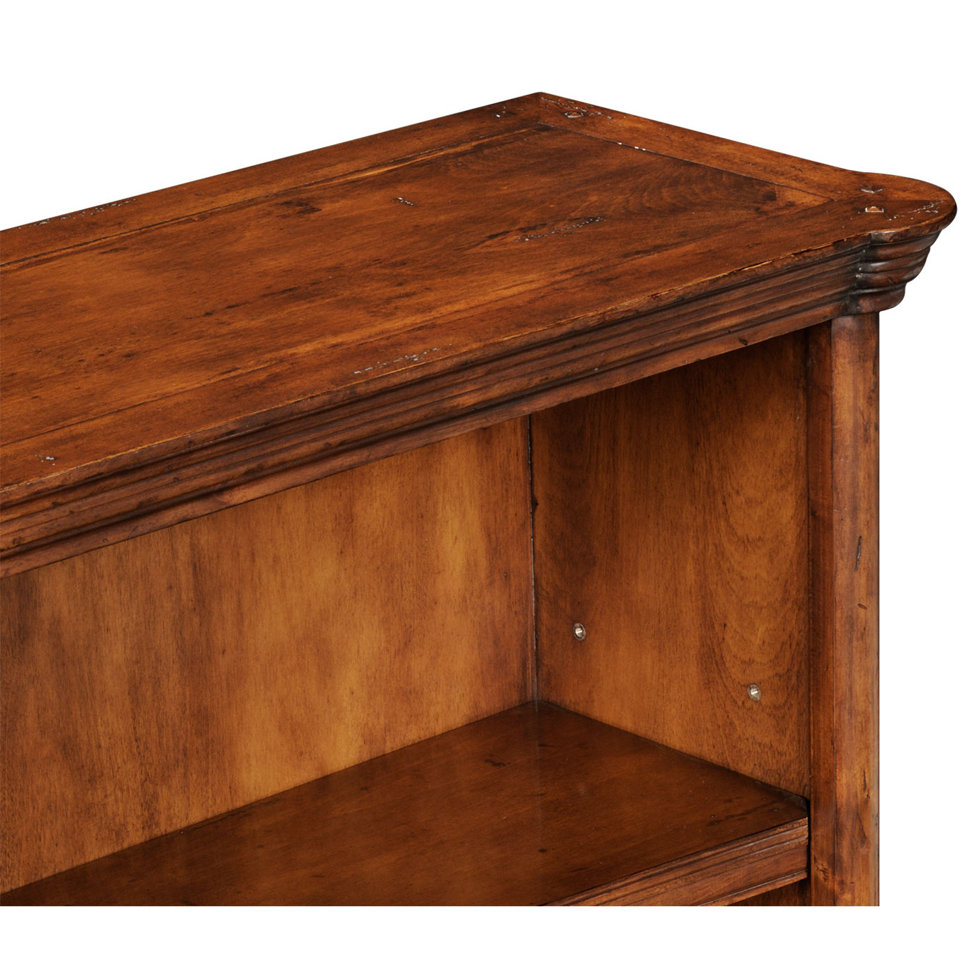 Walnut tall open adjustable bookcase three shelves (Small)