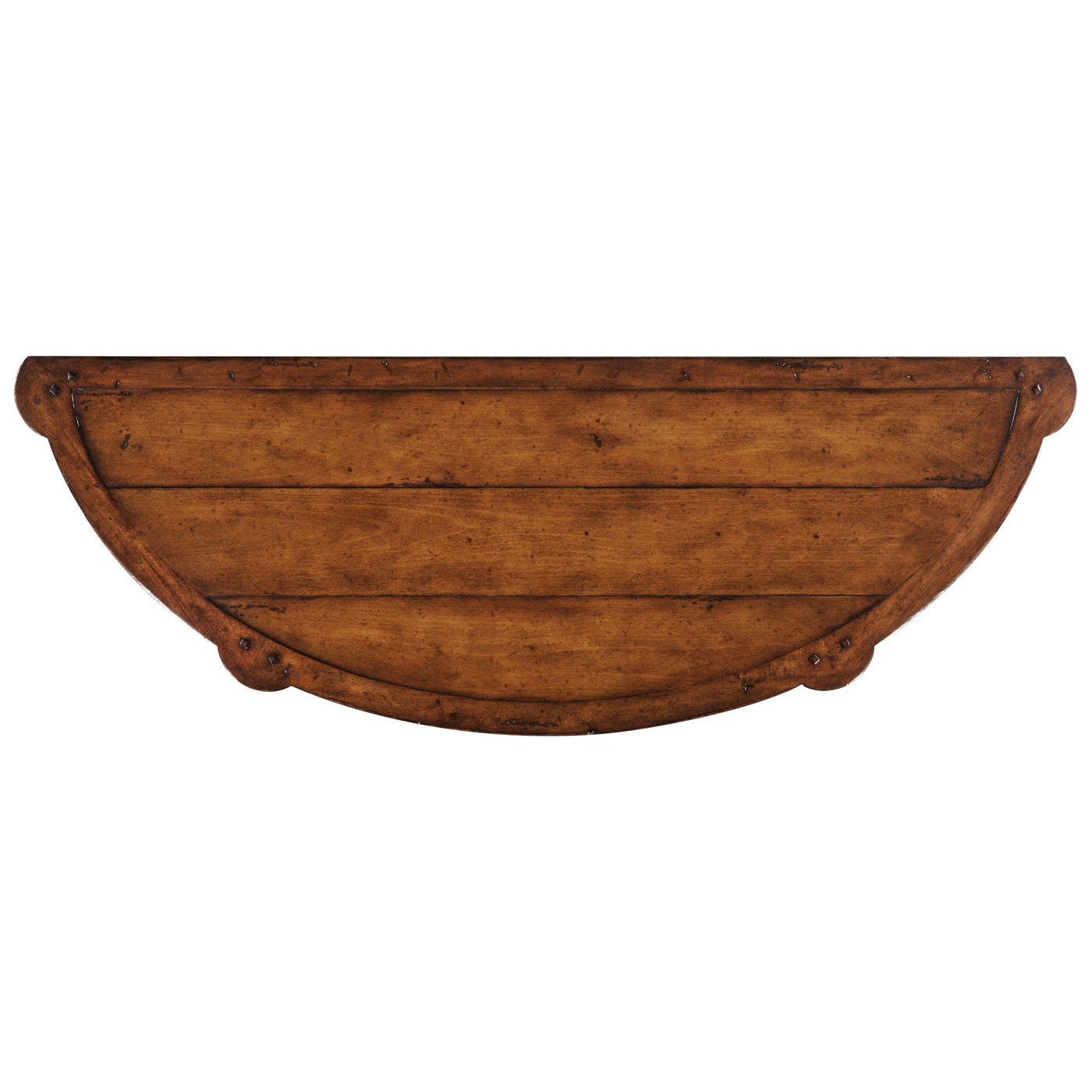 Walnut demilune console with bracket feet