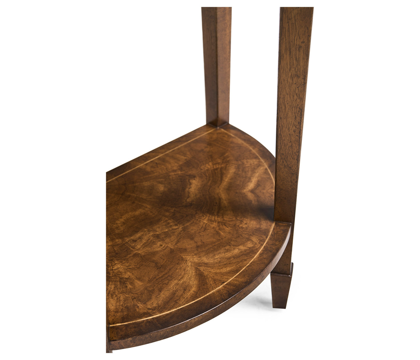 Crotch Walnut Demilune Narrow Tables