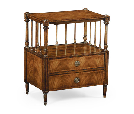 Crotch walnut veneer side table
