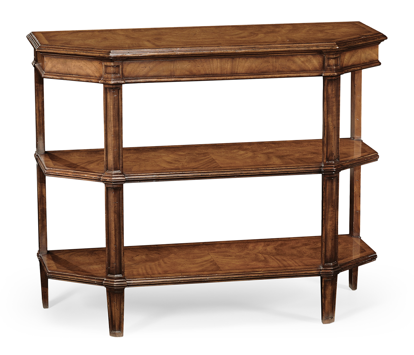 Walnut canted console
