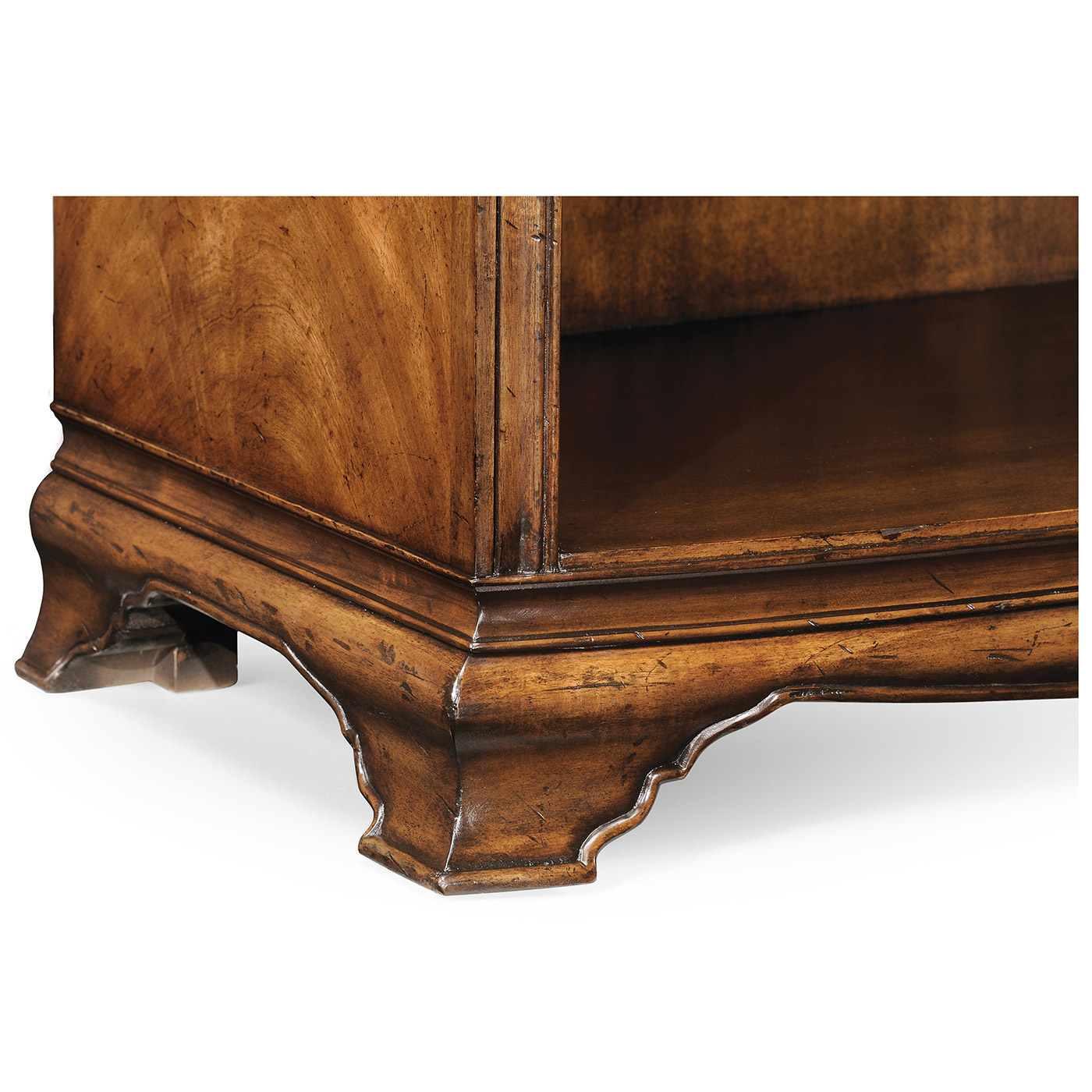 Crotch Walnut Bedside Cabinet with Shelf