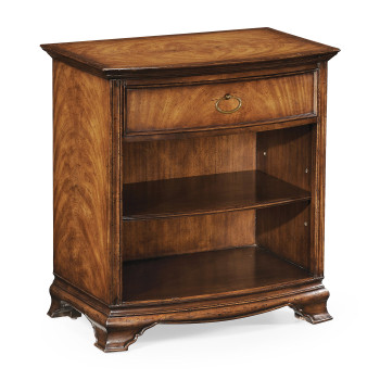 Crotch Walnut Bedside Cabinet with Shelf