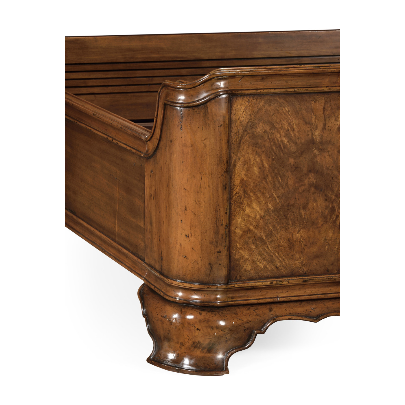 Walnut Sleigh UK King Bed