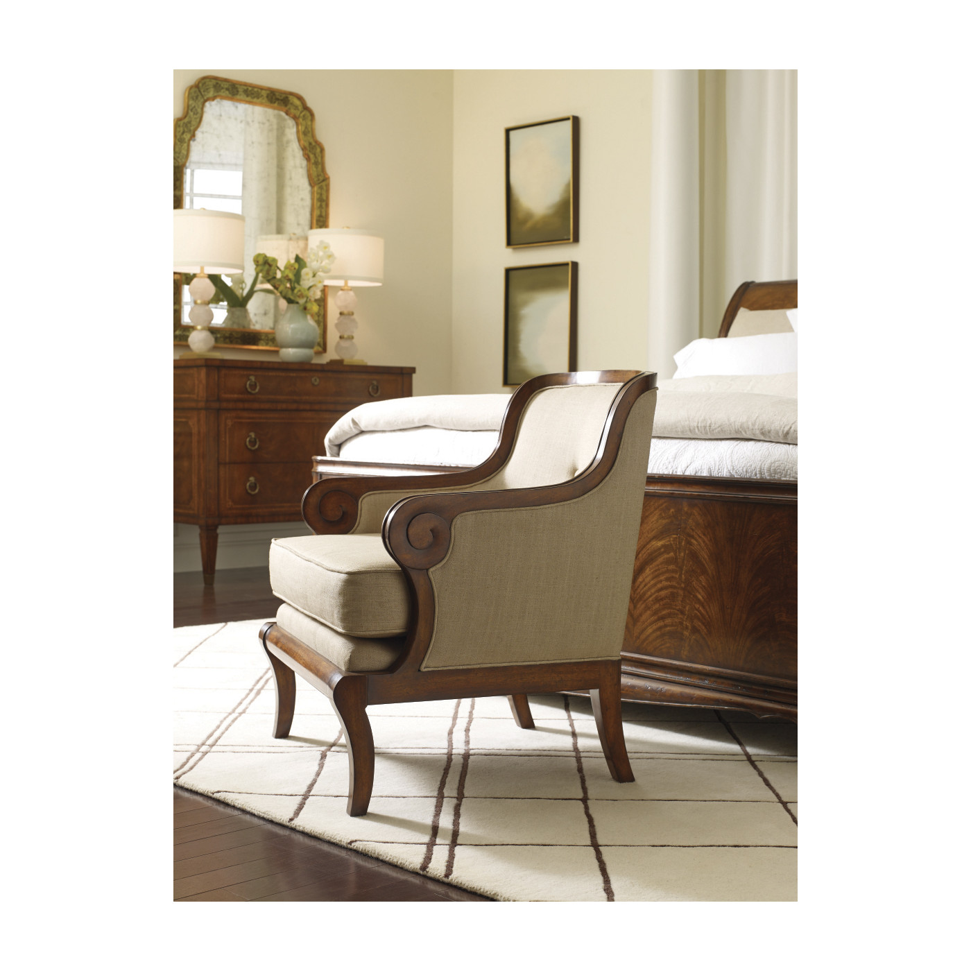 Walnut Sleigh UK Queen Bed