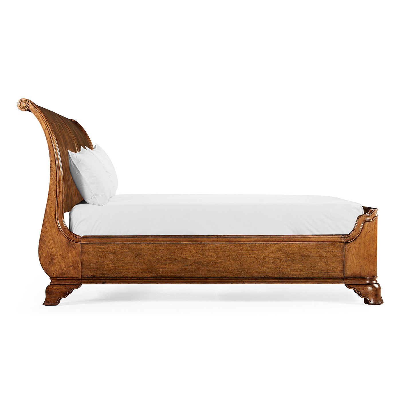 Walnut Sleigh US Queen Bed