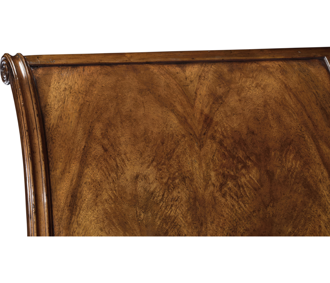 Walnut Sleigh US Queen Bed