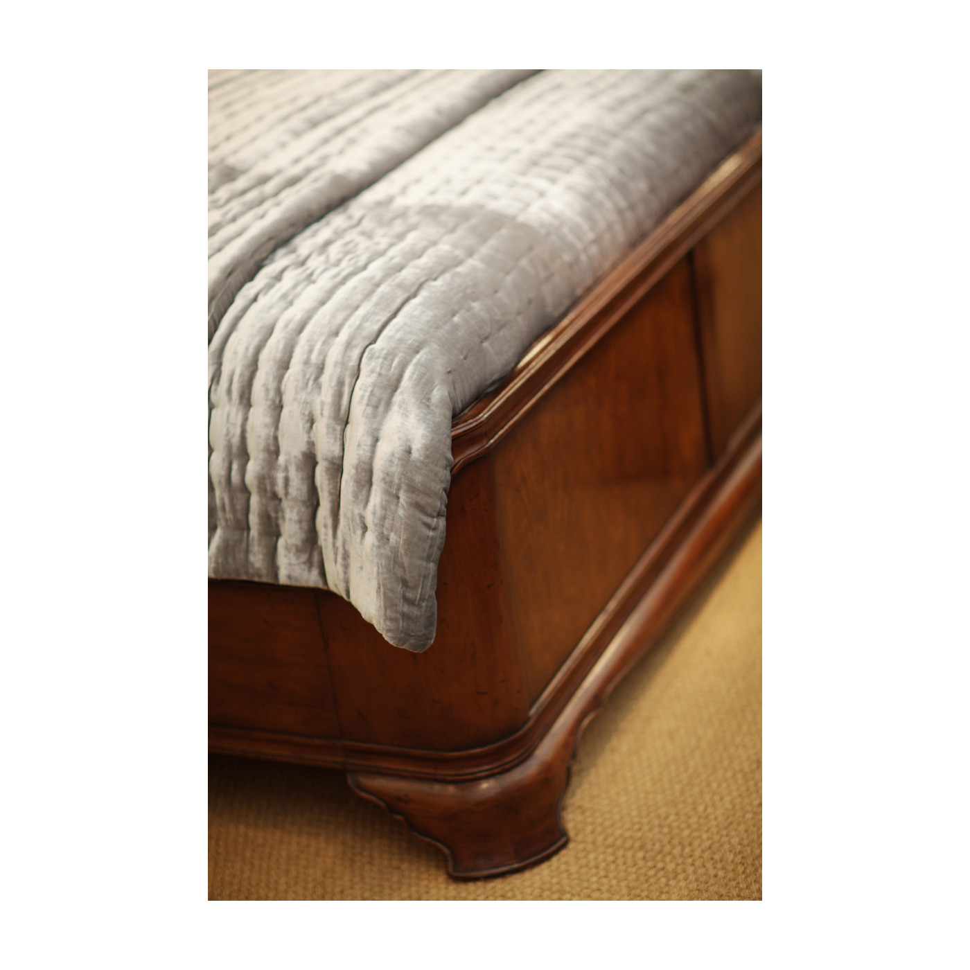 Walnut Sleigh US Queen Bed