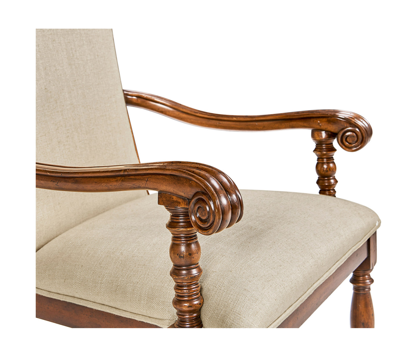 Country Walnut Dining Arm Chair