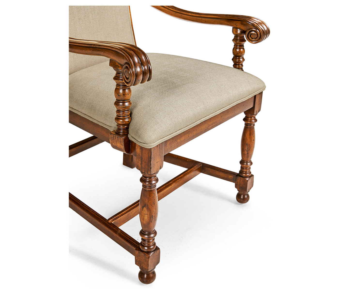 Country Walnut Dining Arm Chair