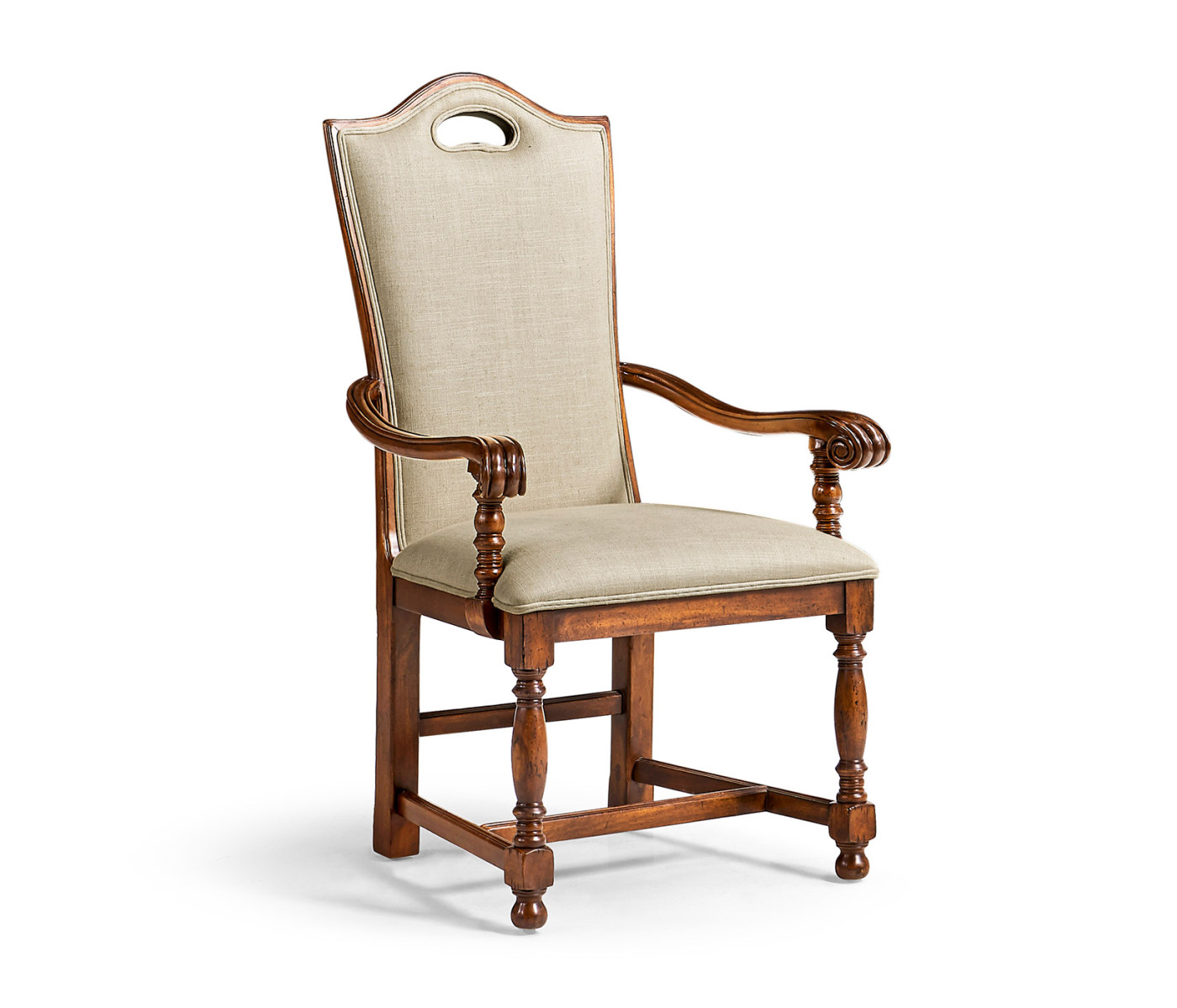Country Walnut Dining Arm Chair
