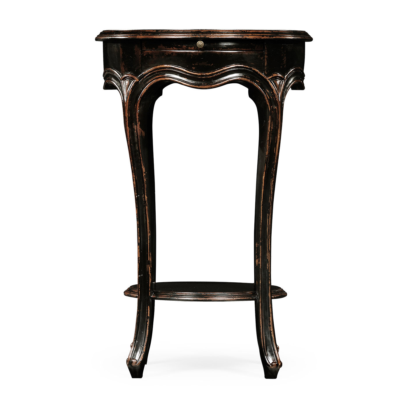 French small round lamp table (black)