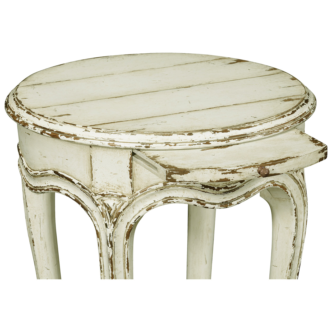 French small round lamp table (white)