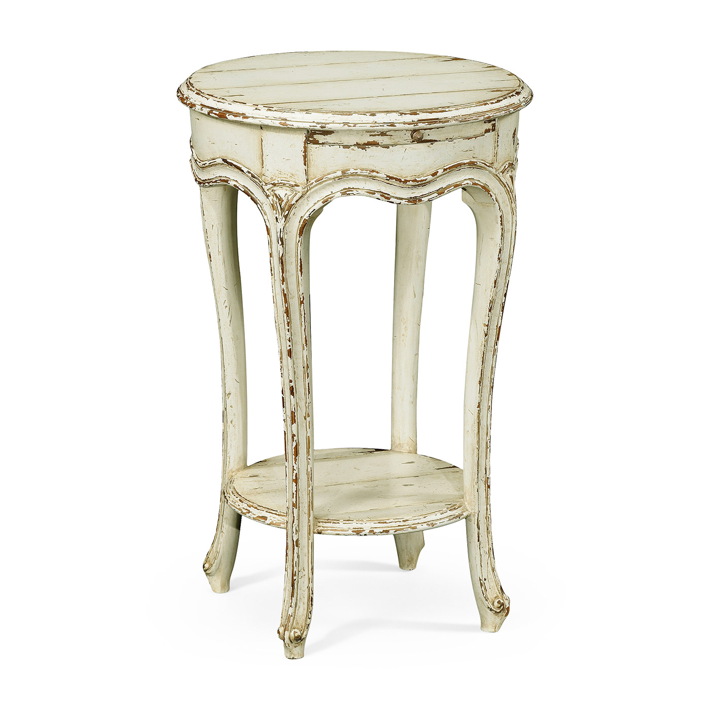 French small round lamp table (white)