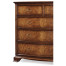 Crotch walnut bedside chest of drawers