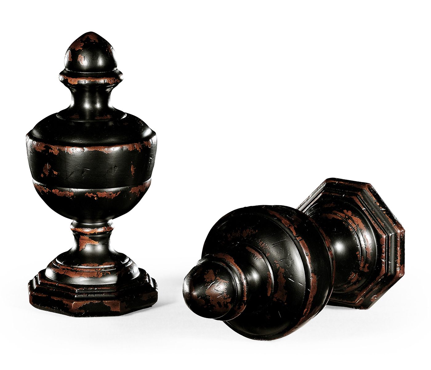 Pair of Honey Black Finials