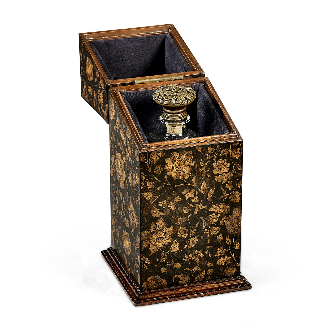 Single Glass Decanter & Black Chinoiserie Case