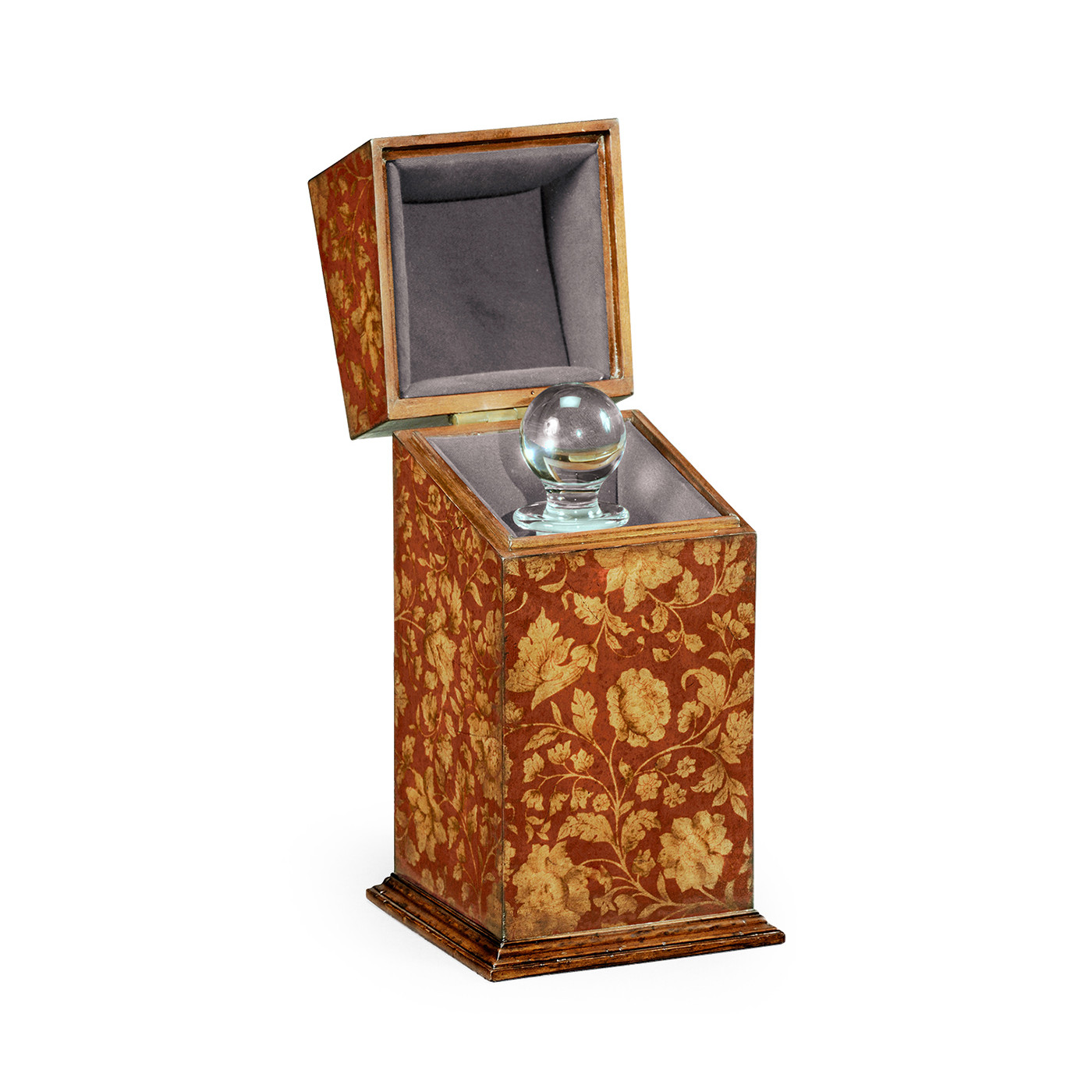 Single Glass Decanter & Red Chinoiserie Case