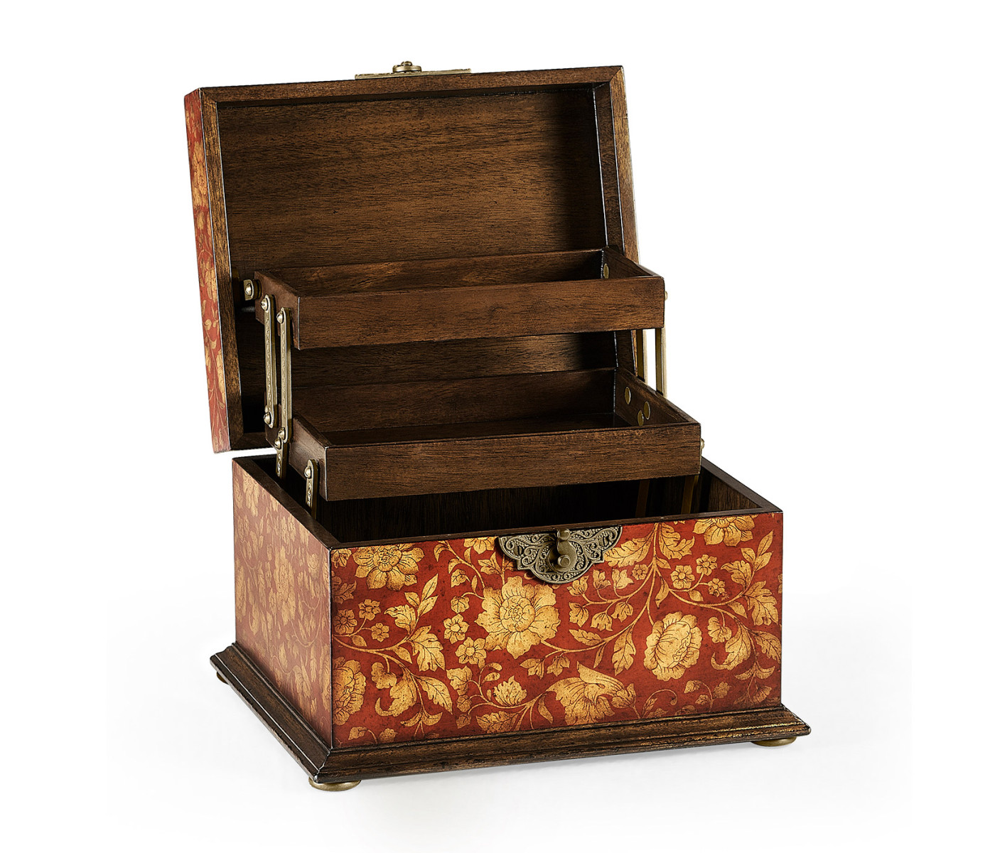 Red Chinoiserie Jewellery Box