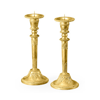 Pair of Neo-Classical Gilded Candlesticks