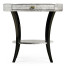 White Smoke Eggshell Round Side Table with Drawer