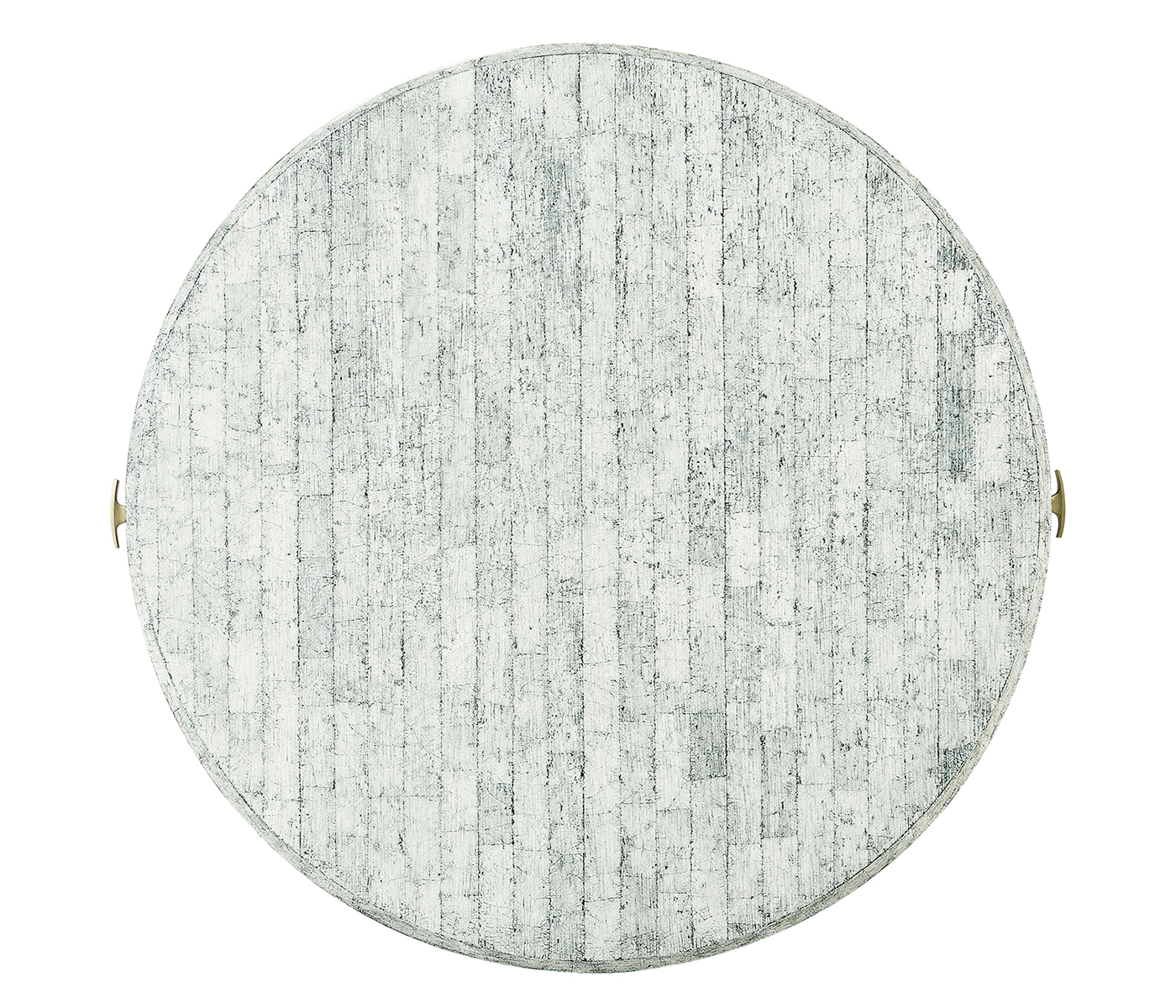 White Smoke Eggshell Round Side Table with Drawer