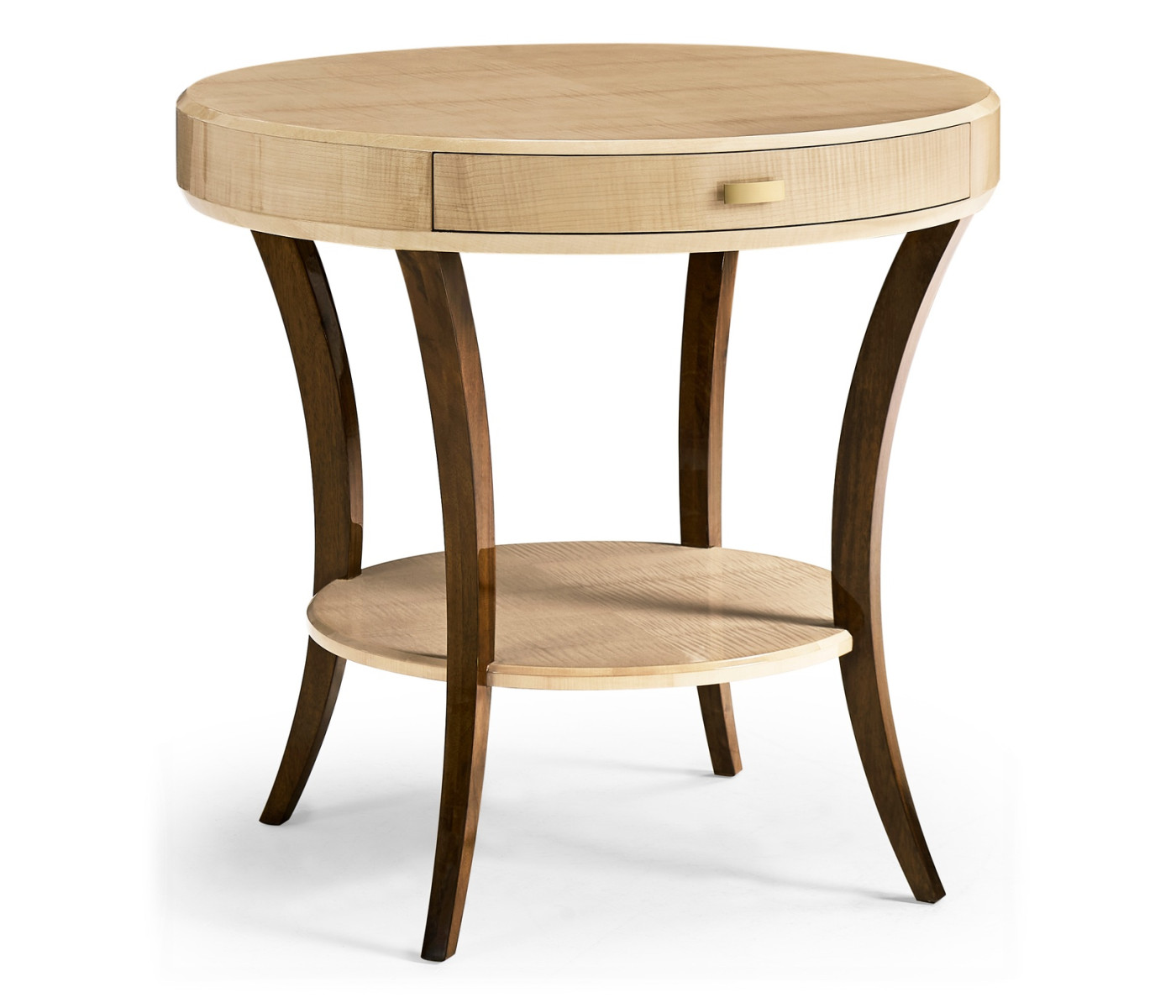 Art Deco Round Side Table with Drawer