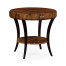 Art Deco round side table with drawer and stainless steel handle (High Lustre)