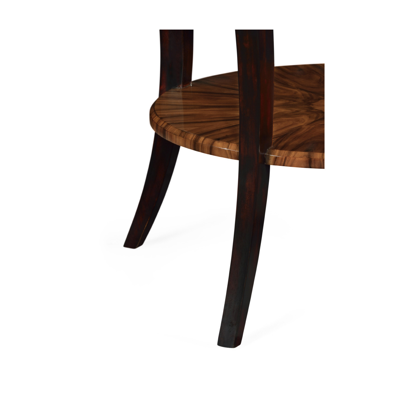 Art Deco High Lustre Round Side Table with Drawer