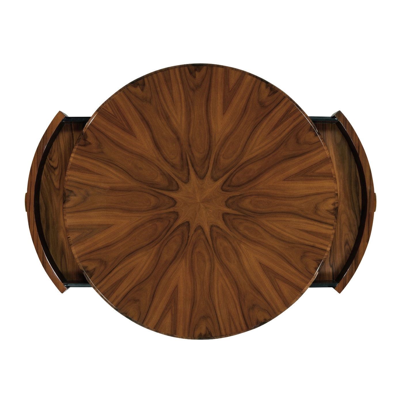 Art Deco Satin Round Side Table with Drawer