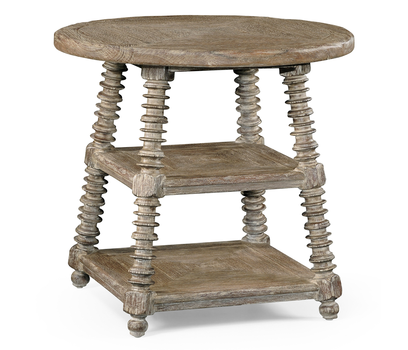 Weathered grey round side table