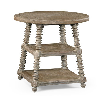 Weathered grey round side table