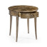 Round Bleached Walnut Side Table